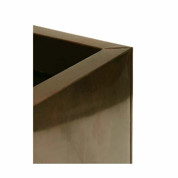 40cm Zinc Galvanised Mocha Brown Cube Planter - By Primrose™ - Image 6