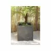 Fibreglass cube planter – Silver, Graphite and other colours - H40cm x W40cm - Graphite