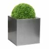60cm Silver Zinc Galvanised Cube Planters - By Primrose™