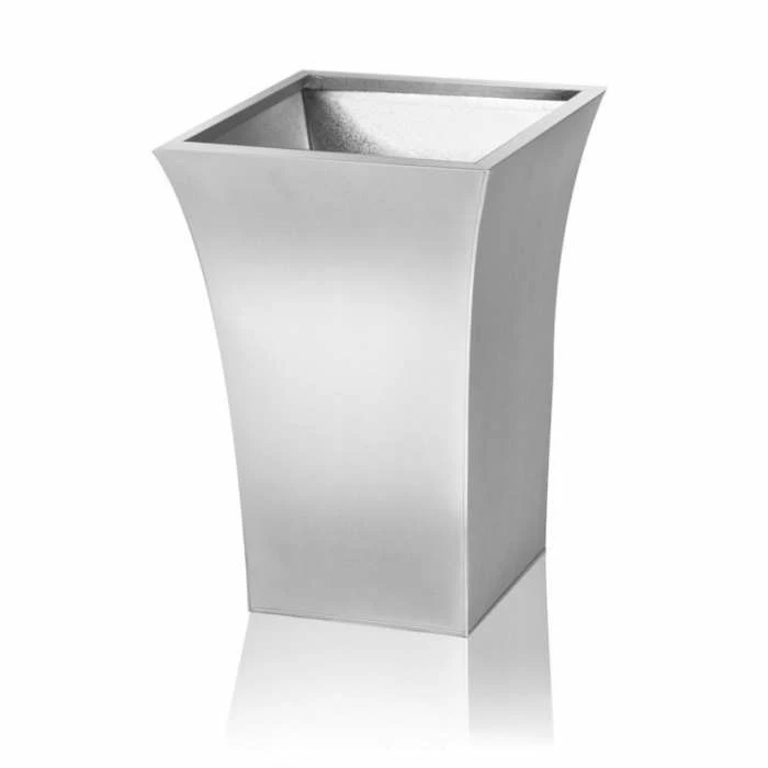 H42.5cm Zinc Galvanised Silver Flared Square Planter -By Primrose™ - Image 3