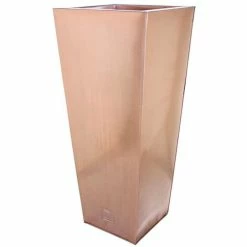 H70cm Zinc Galvanised Flared Square Planter in a Copper Finish by Primrose™