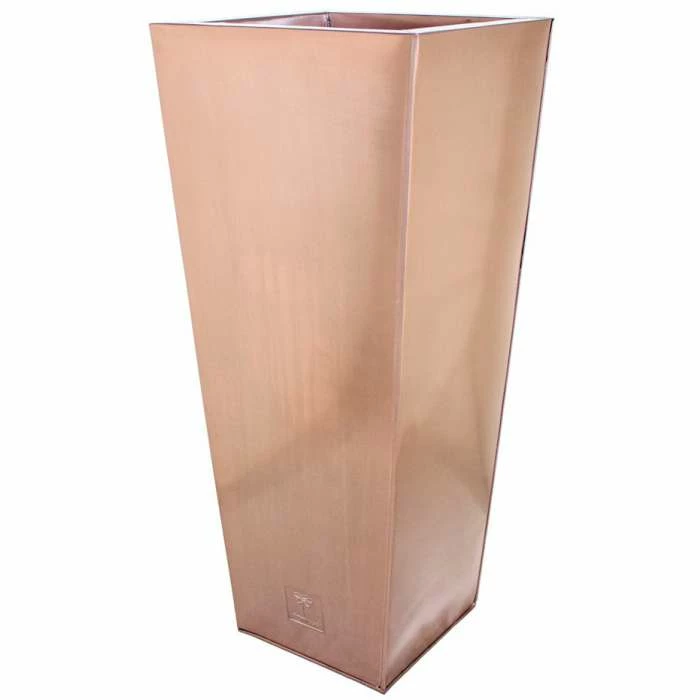H70cm Zinc Galvanised Flared Square Planter in a Copper Finish by Primrose™