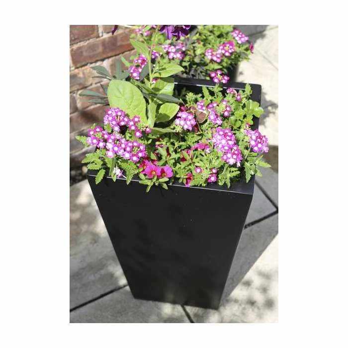 90cm x 40cm Tall Flared Square Fibreglass Planter in Matt Black - By Primrose™ - Image 2