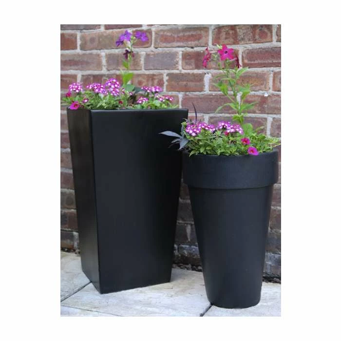 90cm x 40cm Tall Flared Square Fibreglass Planter in Matt Black - By Primrose™ - Image 5