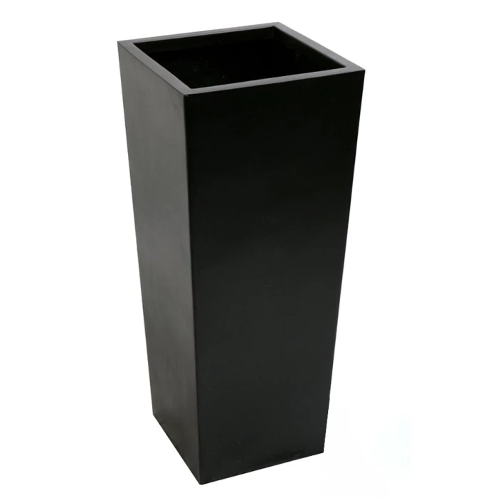 90cm x 40cm Tall Flared Square Fibreglass Planter in Matt Black - By Primrose™ - Image 6