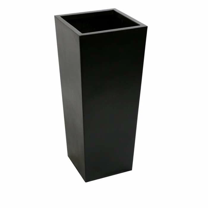 90cm x 40cm Tall Flared Square Fibreglass Planter in Matt Black - By Primrose™