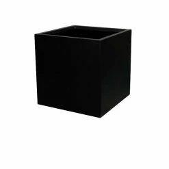 H60cm Fibreglass Cube Planter in Matt Black - By Primrose™
