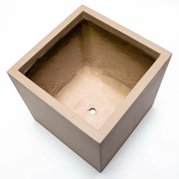 50cm Fibrecotta XL Sand Finish Cube Planter - Image 3
