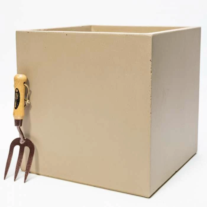 50cm Fibrecotta XL Sand Finish Cube Planter