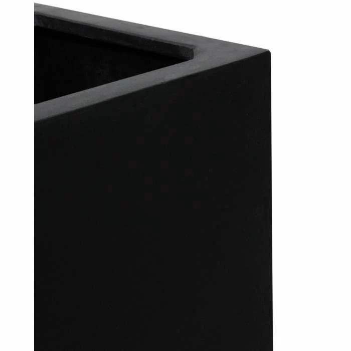 60cm Polystone Small Black Tall Cube Planter - Image 2