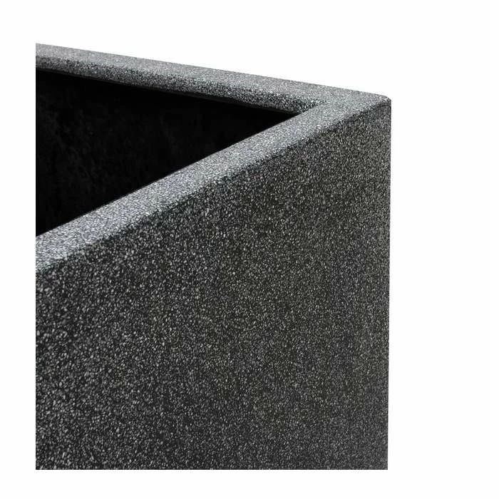 60cm Poly-Terrazzo Small Black Tall Cube Planter - Image 3