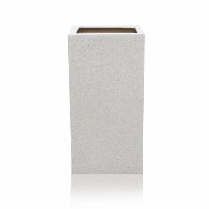 79cm Polyterrazzo Large White Tall Cube Planter - Image 4