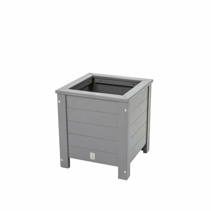 Norfolk Leisure Grigio Wooden Square Planter in Grey - Image 2