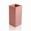 70cm Terracotta Fibrecotta Tall Cube Planter