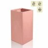 60cm Terracotta Fibrecotta Tall Cube Planter