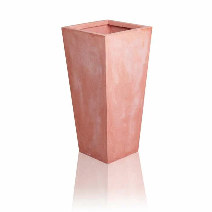 89cm Fibrecotta Terracotta Tall Flared Square Planter - Image 4