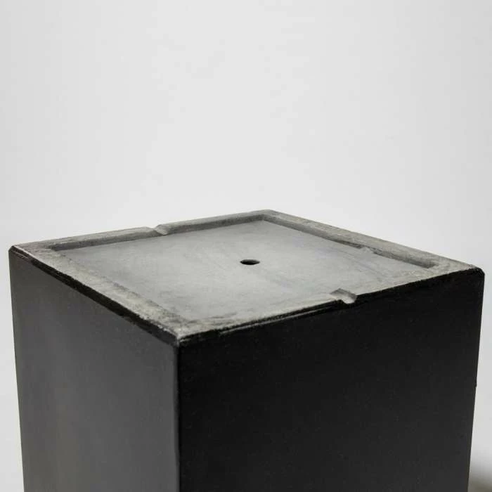 30cm Terracotta Fibrecotta Dark Grey Cube Planter - Image 3