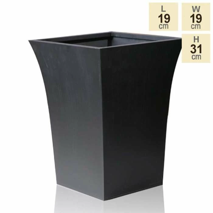 H31cm Black Square Flared Planter - By Primrose™ - Image 6