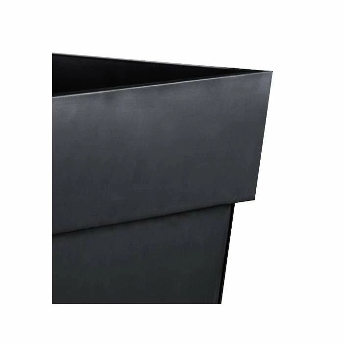 H60cm Black Zinc Tall Flared Square Planter - By Primrose™ - Image 2