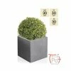W30cm Fibrecotta Kadamus Cube Pot in Dark Grey Meteor Texture