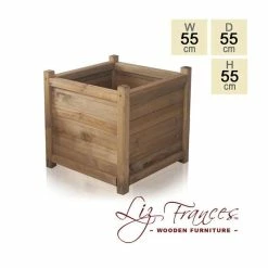 H55cm Wooden Cube Planter by Liz Frances™