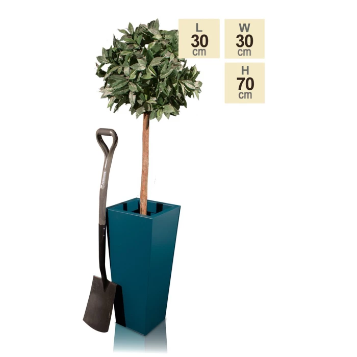 H70cm Zinc Galvanised Teal Flared Square Planter - By Primrose™ - Image 4