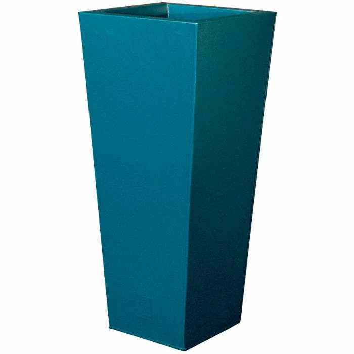 H70cm Zinc Galvanised Teal Flared Square Planter - By Primrose™