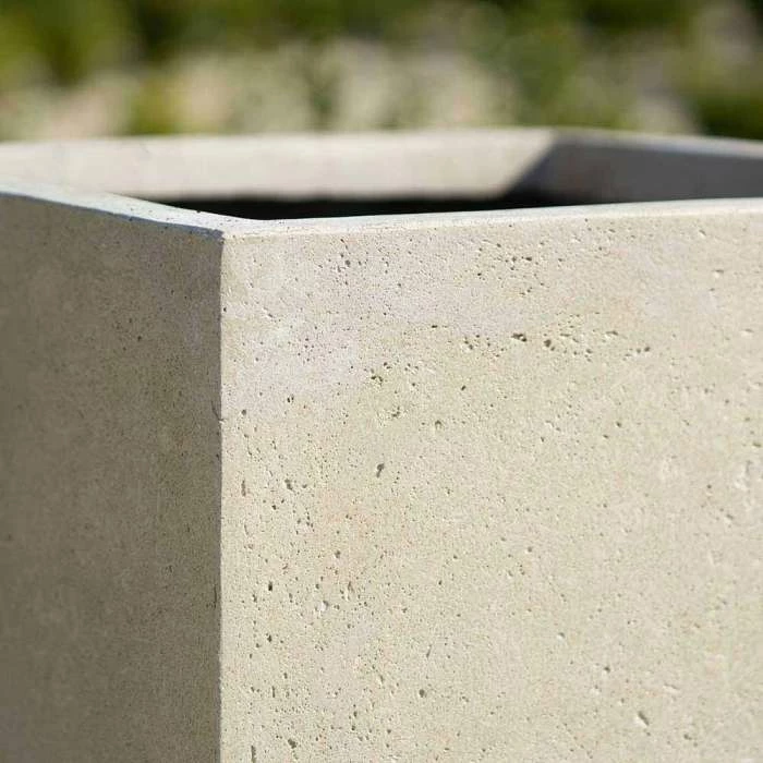 Cube 40cm Handmade Fiberstone Planter in Cream - Exclusive to Primrose - Image 4