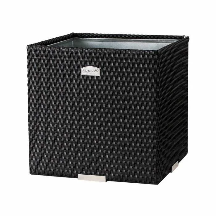 46cm Polyrattan Cube Planter available in 8 colours - Brown and Black