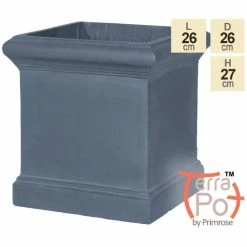 H27cm Blenheim Lead Effect Cube Pot - By Terra Pot™