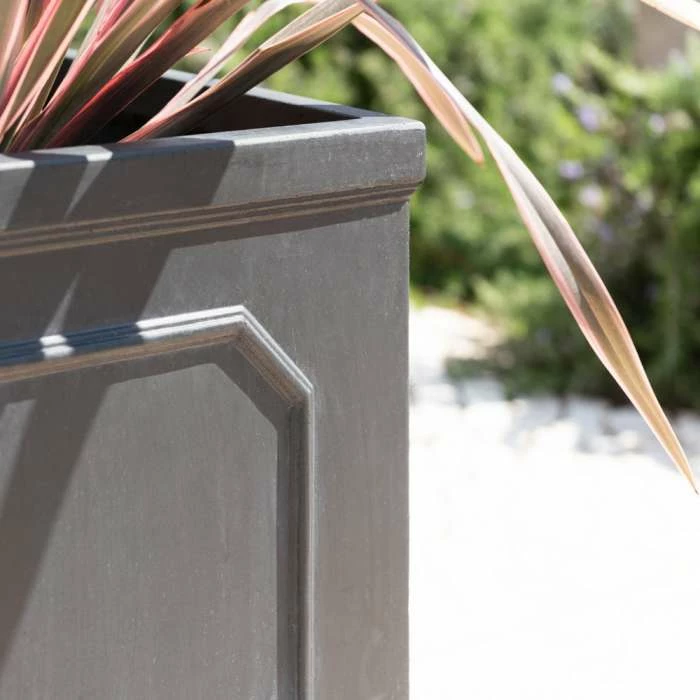 H45cm Buckingham Lead Effect Framed Cube Planter - By Terra Pot™ - Image 2