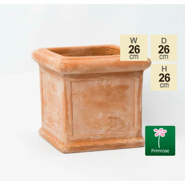 D26cm Small Terracotta Cube Pot