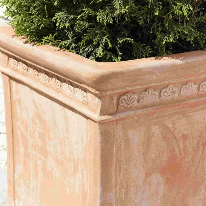 H50cm Large Light Terracotta Large Cube Planter - Image 2