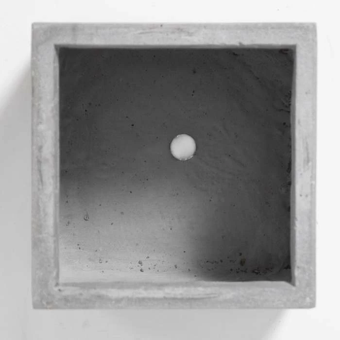 23cm Fibrecotta Small Cement Finish Cube Pot - Image 5