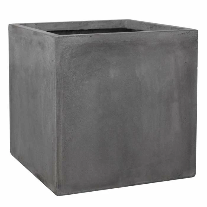 50cm Fibrecotta XL Cement Finish Cube Planter - Image 2