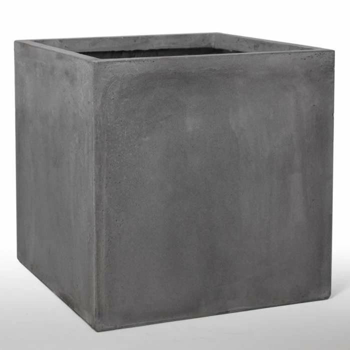 50cm Fibrecotta XL Cement Finish Cube Planter - Image 3