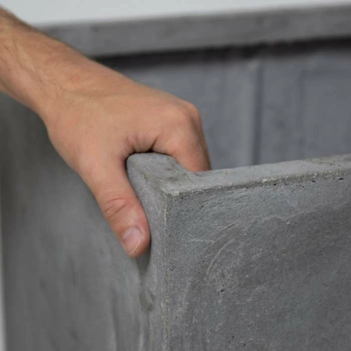 50cm Fibrecotta XL Cement Finish Cube Planter - Image 5