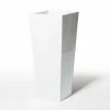 90cm Flared Square Zinc White Gloss Dipped Galvanised Plante
