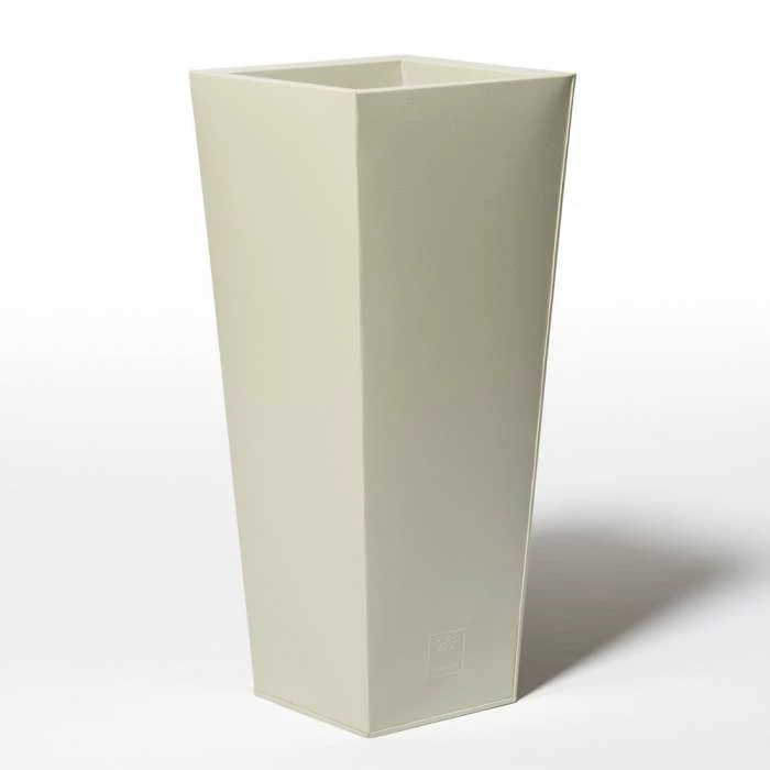 70cm Flared Square Zinc Ivory Textured Dipped Galvanised Planter