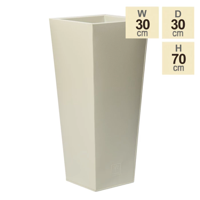 70cm Flared Square Zinc Ivory Textured Dipped Galvanised Planter - Image 4