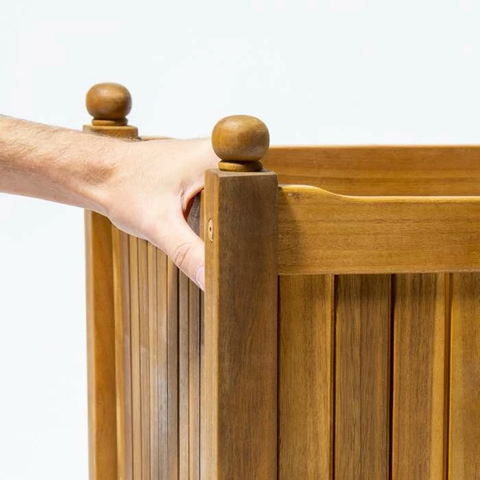 30cm Cube Hardwood Planter - Image 4