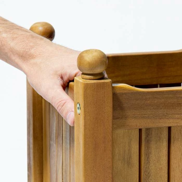 30cm Cube Hardwood Planter - Image 2