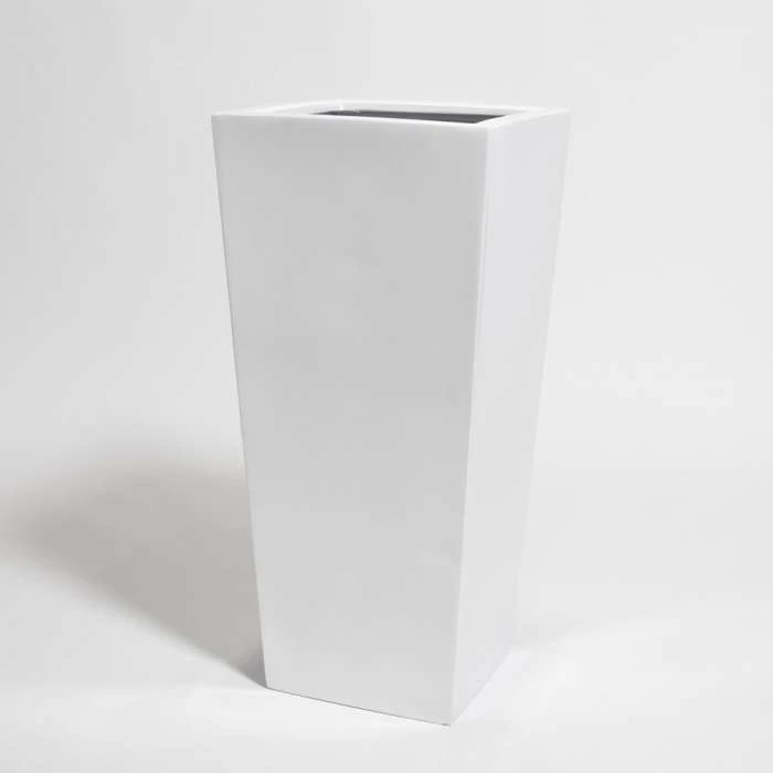 90cm White Gloss Polystone Tall Flared Planter - Image 3