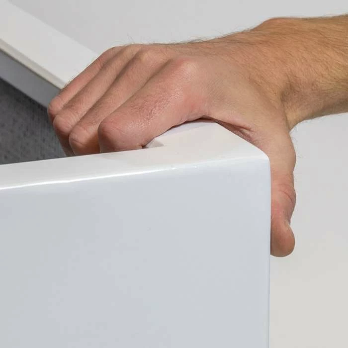 70cm White Gloss Polystone Cube Planter - Image 2