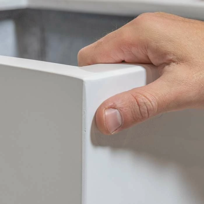 60cm White Gloss Polystone Cube Planter - Image 2