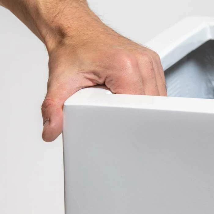 80cm White Gloss Polystone Tall Cubic Planter - Image 2