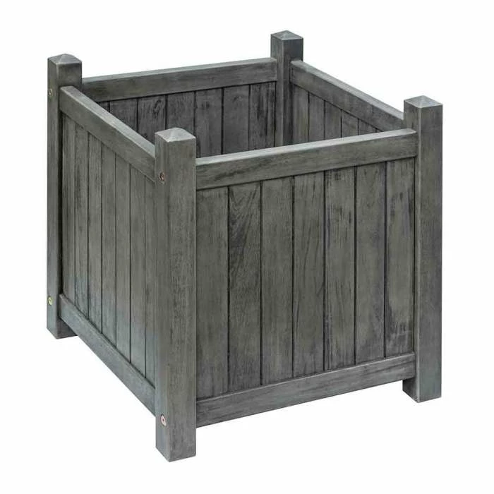 48.5cm Alderley Grey Square Hardwood Planter Planter by Rowlinson®