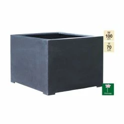 L100cm Titanic Polystone Cube Planter