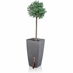 76cm Baltic Grey Stone Effect Flared Square Planter - By Primrose™
