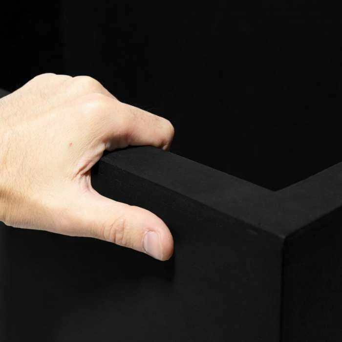 92cm Black Fibrecotta Square Planter with LED Lights - Image 2